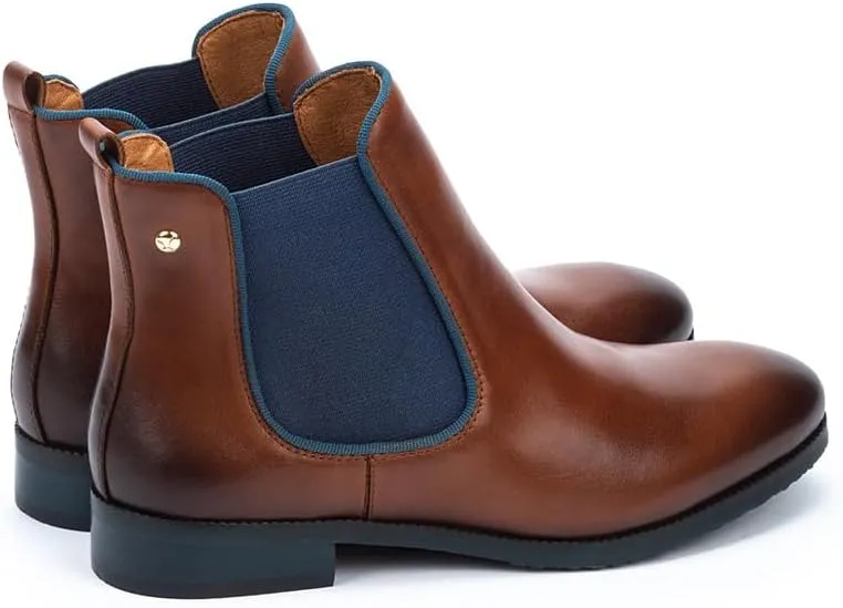 PIKOLINOS Flat Ankle Boots Leather Royal for Woman