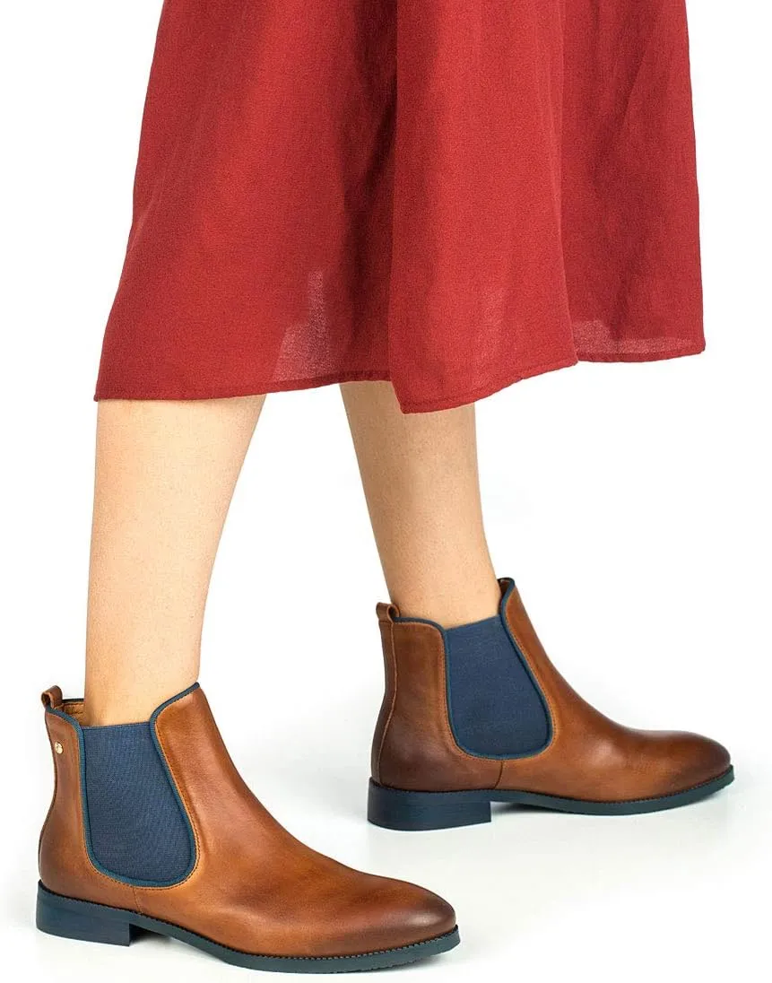 PIKOLINOS Flat Ankle Boots Leather Royal for Woman