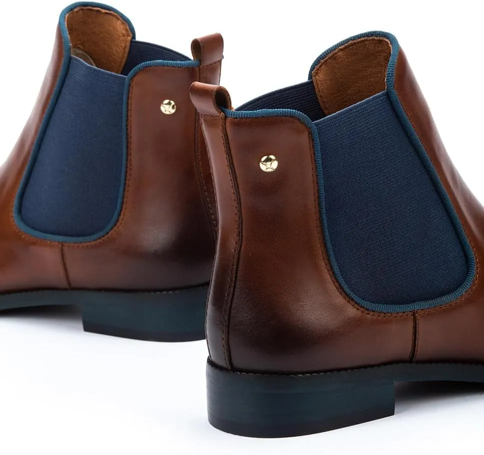 PIKOLINOS Flat Ankle Boots Leather Royal for Woman