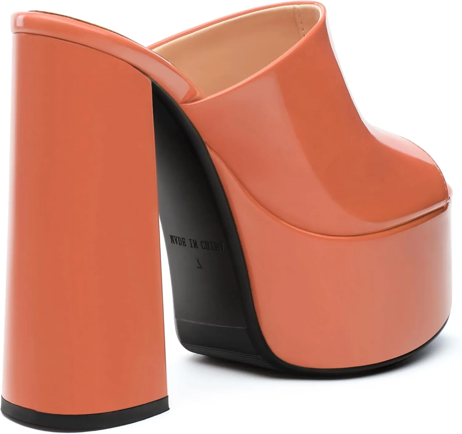 Platform Chunky Heels Sandals for Women Slip on Open Peep Toe Slide on Block High Heels Sexy Club Party Candies Shoes 6 Inch