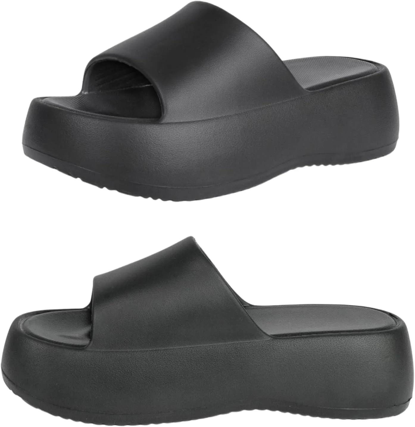 Platform Slides for Women, Platform Sandals Women Comfortable, Cute Flatform Beach Sandals, Slip on Summer Cloud Vacation Shoes for 2025