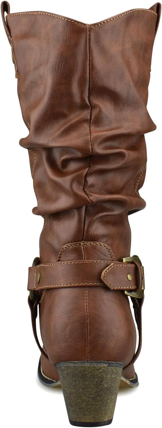 Premier Standard Women's Western Cowboy Pointed Toe Knee High Pull On Tabs Boots