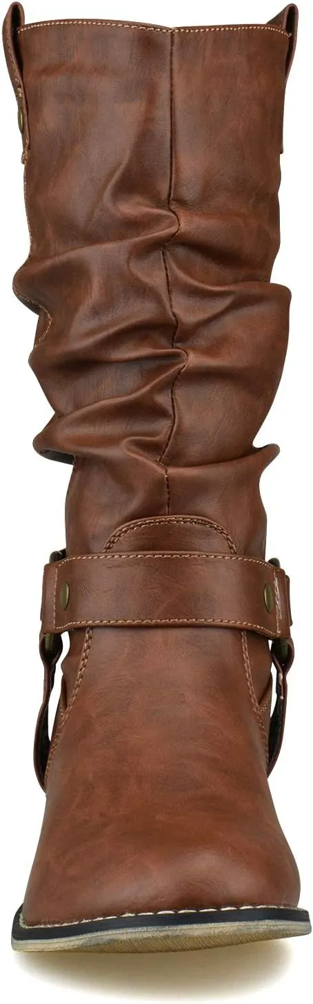 Premier Standard Women's Western Cowboy Pointed Toe Knee High Pull On Tabs Boots