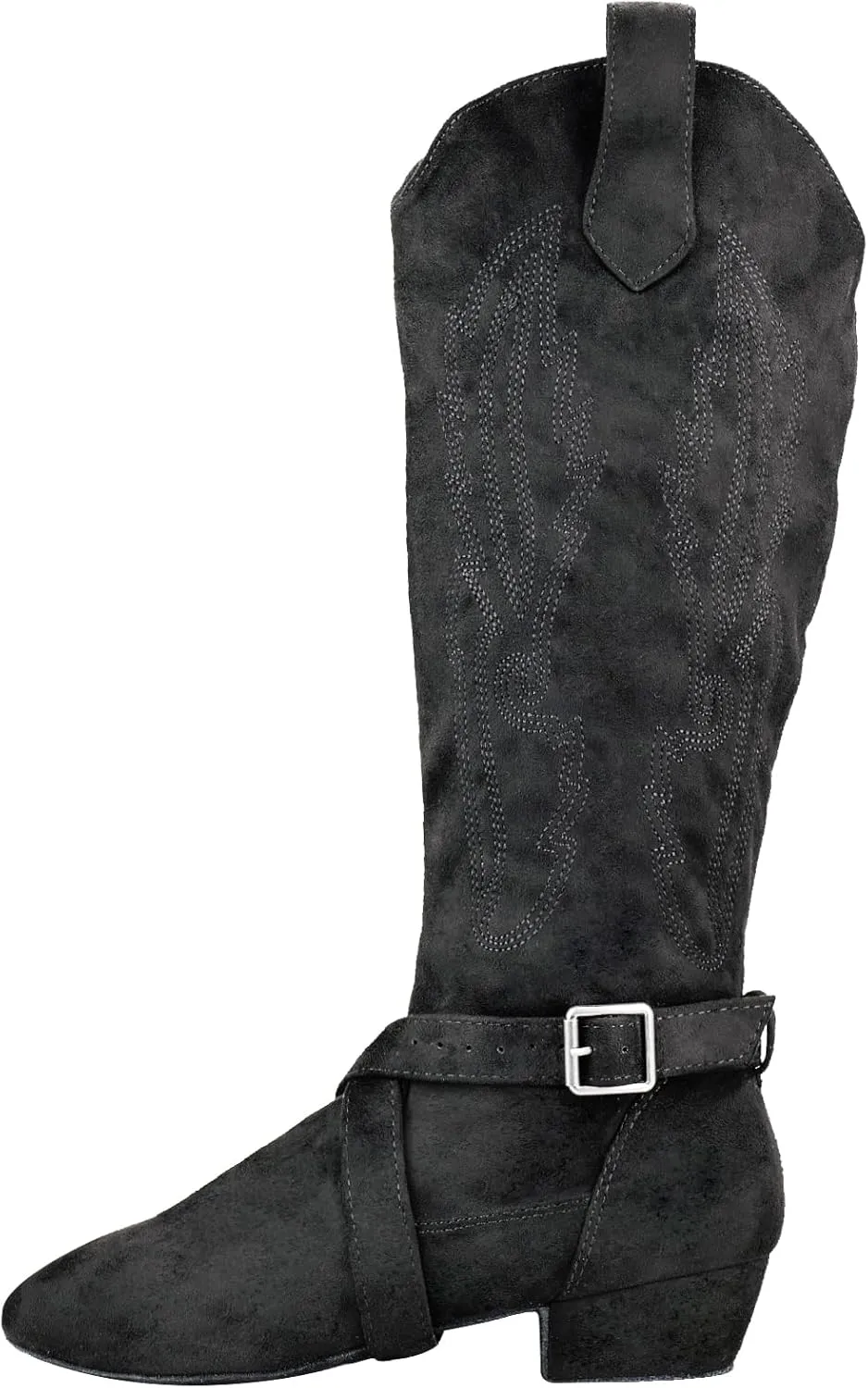Prescott Suede Sole Western Style Line Dancing Salsa Shoe Long Warm Up Line Shoes West Coast Swing Dance Boots