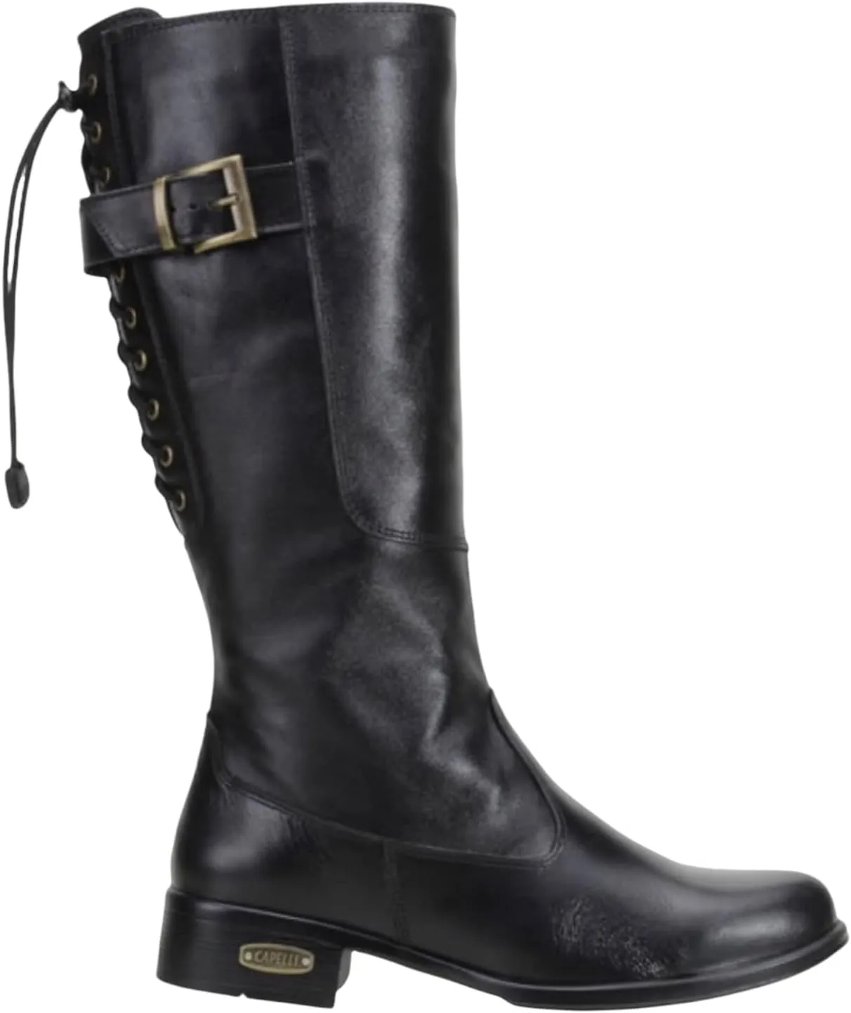 QUEEN USA TEXAS Women's Western Mid-Calf Riding Boots, Fashion Casual Leather Chunky Heel Zipper Booties