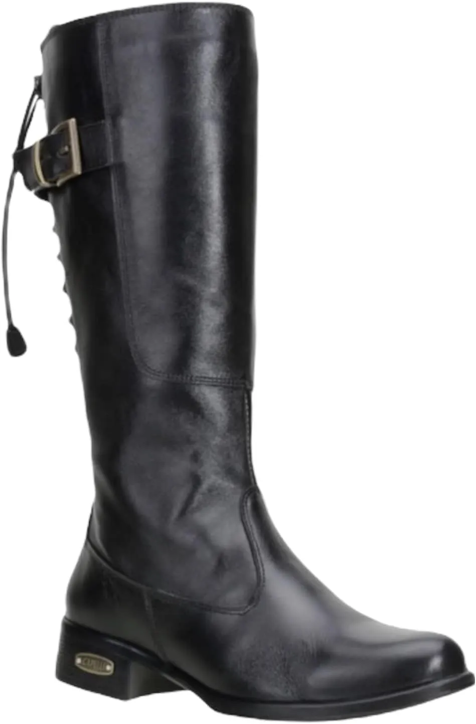 QUEEN USA TEXAS Women's Western Mid-Calf Riding Boots, Fashion Casual Leather Chunky Heel Zipper Booties