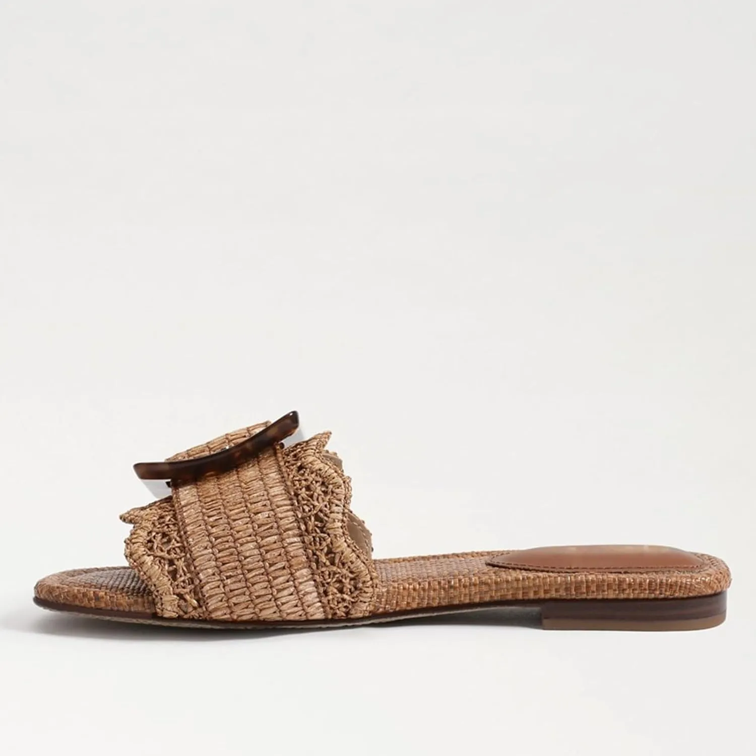 Raffia Sandals for Women Buckle Straw flats Woven Braided Rattan Slides Summer Beach Sandals Comfort Cute Shoes