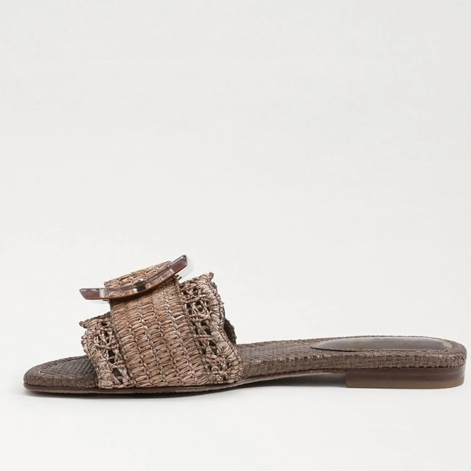Raffia Sandals for Women Buckle Straw flats Woven Braided Rattan Slides Summer Beach Sandals Comfort Cute Shoes