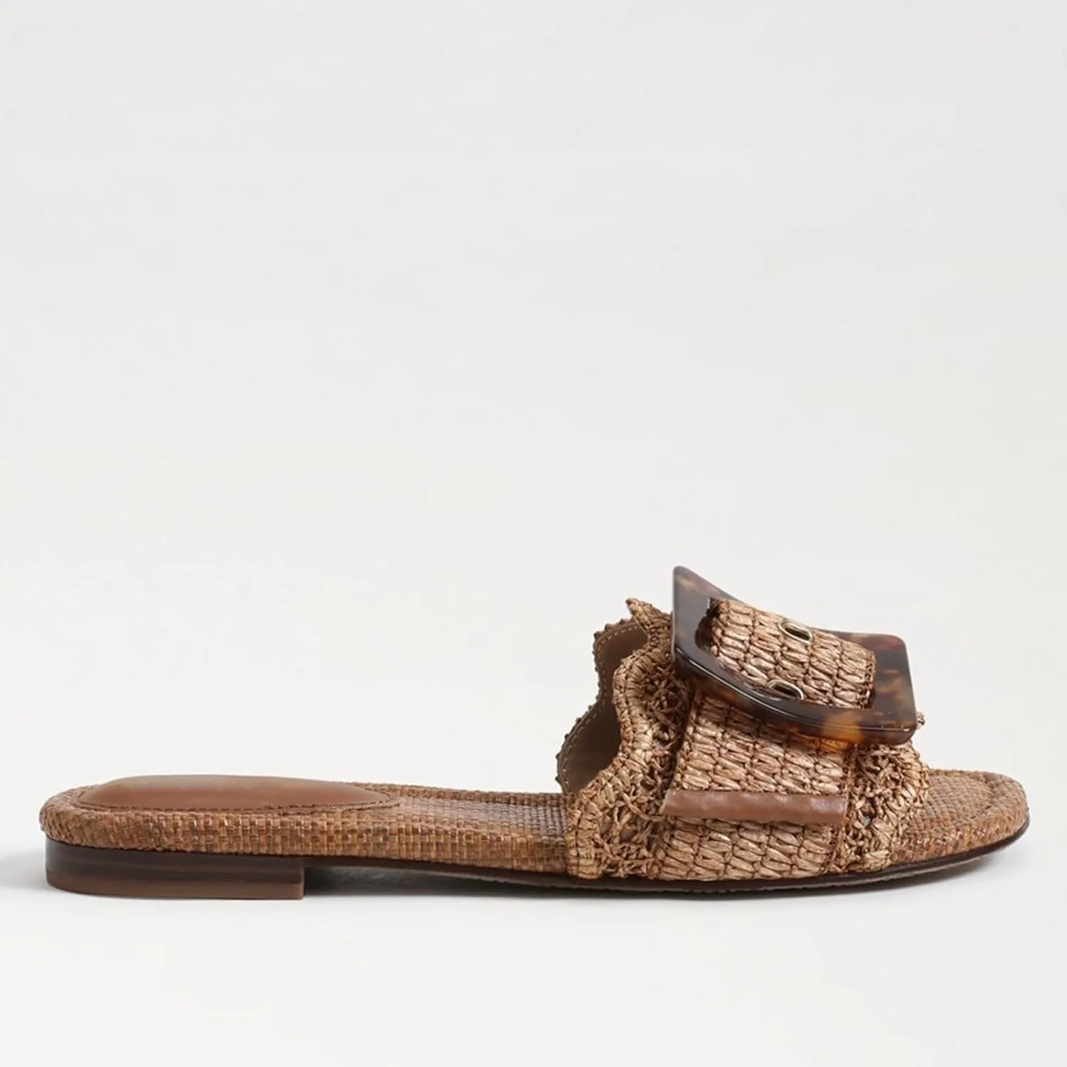 Raffia Sandals for Women Buckle Straw flats Woven Braided Rattan Slides Summer Beach Sandals Comfort Cute Shoes