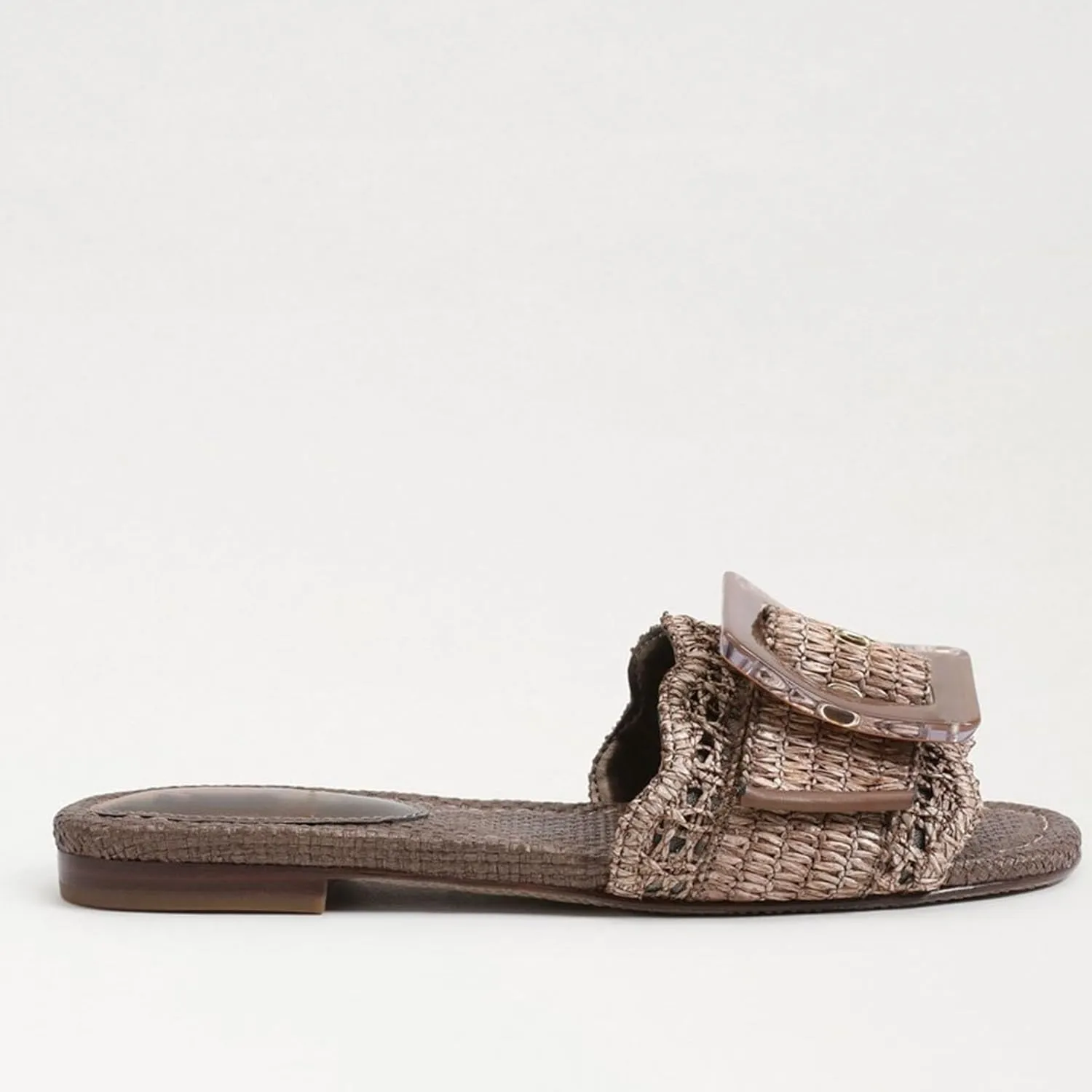 Raffia Sandals for Women Buckle Straw flats Woven Braided Rattan Slides Summer Beach Sandals Comfort Cute Shoes