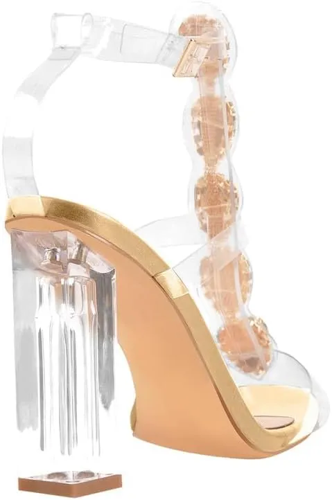 Richealnana Women's Rhinestones Crystal Sandals