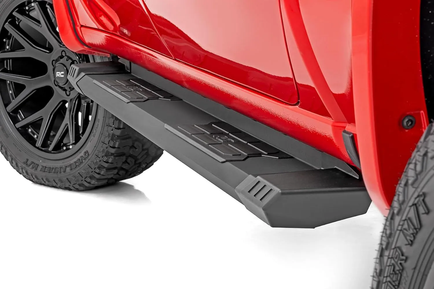 Rough Country HD2 Aluminum Running Boards for Ford F-150/Lightning/F-250/F-350/Raptor (2015-2025) Crew Cab - 5" Wide Non-Slip Step, Easy Bolt-on Install