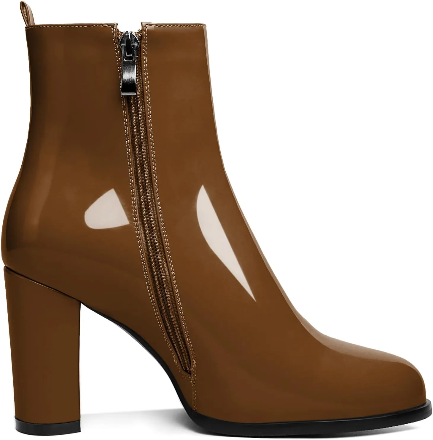 SAMMITOP Women's Chunky Block Heel Ankle Boots Mid Block Heel Ankle Booties