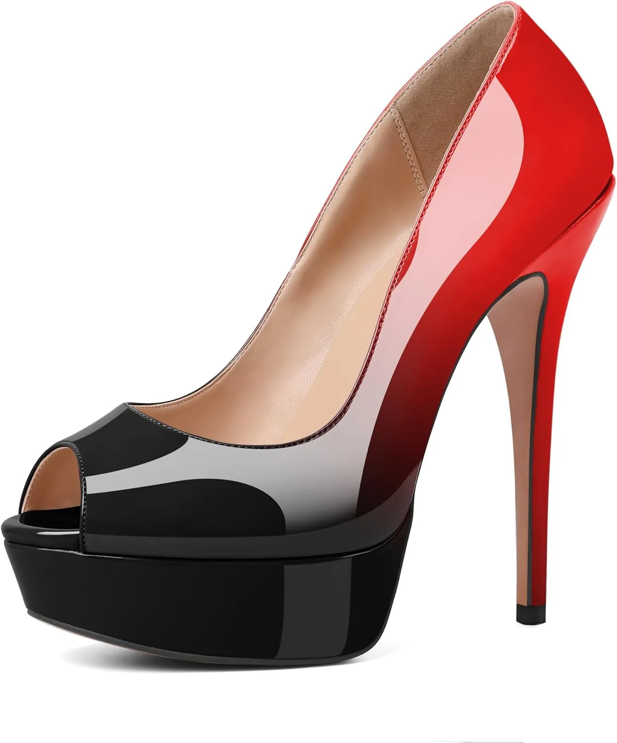SAMMITOP Women's Peep Toe Pumps Platform High Heel Sandals Dress Shoes