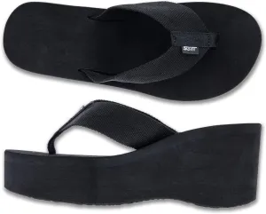 Scott Hawaii Women's Wahine Narrow Width Non-Marking Platform Wedge Slipper with Durable Nylon Straps