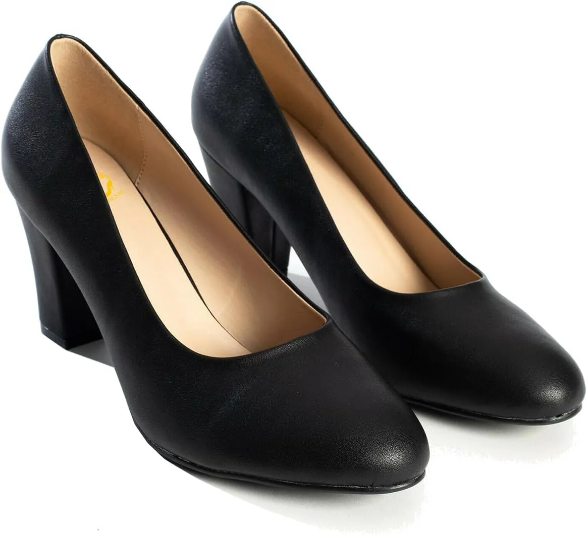 SHODENSE Women Vintage Chunky Kitten Heel Pumps Shoes Round Closed Toe Slip On Dress Sandals High Block Heels Formal Work Shoes Ladies Snakeksin Crocodile Suede Evening Party Shoe Retro 4-11 M US