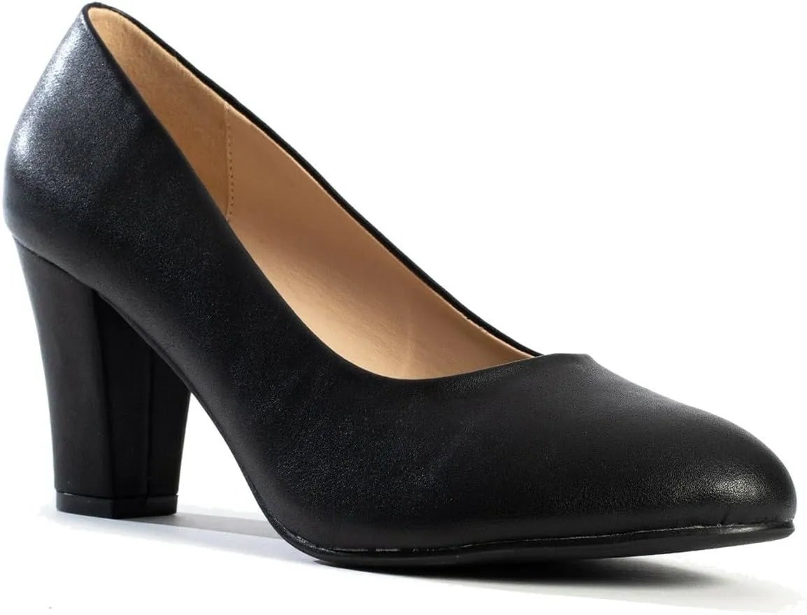 SHODENSE Women Vintage Chunky Kitten Heel Pumps Shoes Round Closed Toe Slip On Dress Sandals High Block Heels Formal Work Shoes Ladies Snakeksin Crocodile Suede Evening Party Shoe Retro 4-11 M US