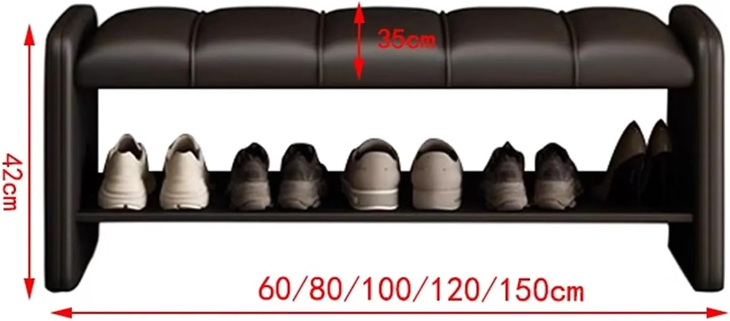 Shoe Organizer for Entryway Shoe Storage Bench 2 Tier Sturdy Shoe Bench Shoe Bench with Cushion Wear Resistants Shoe Rack Benchs for Living Room Room Hallway,Ideal for Living Room