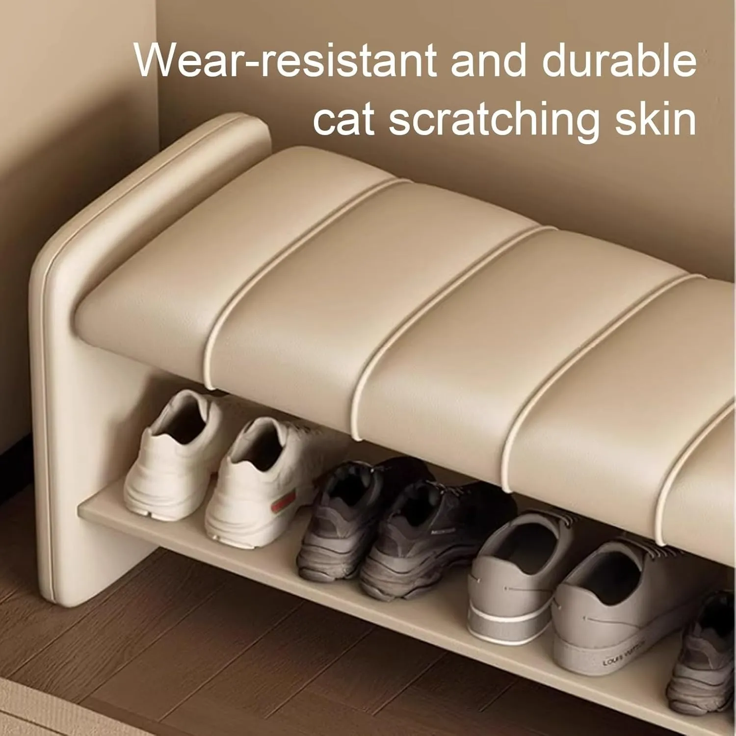 Shoe Organizer for Entryway Shoe Storage Bench 2 Tier Sturdy Shoe Bench Shoe Bench with Cushion Wear Resistants Shoe Rack Benchs for Living Room Room Hallway,Ideal for Living Room