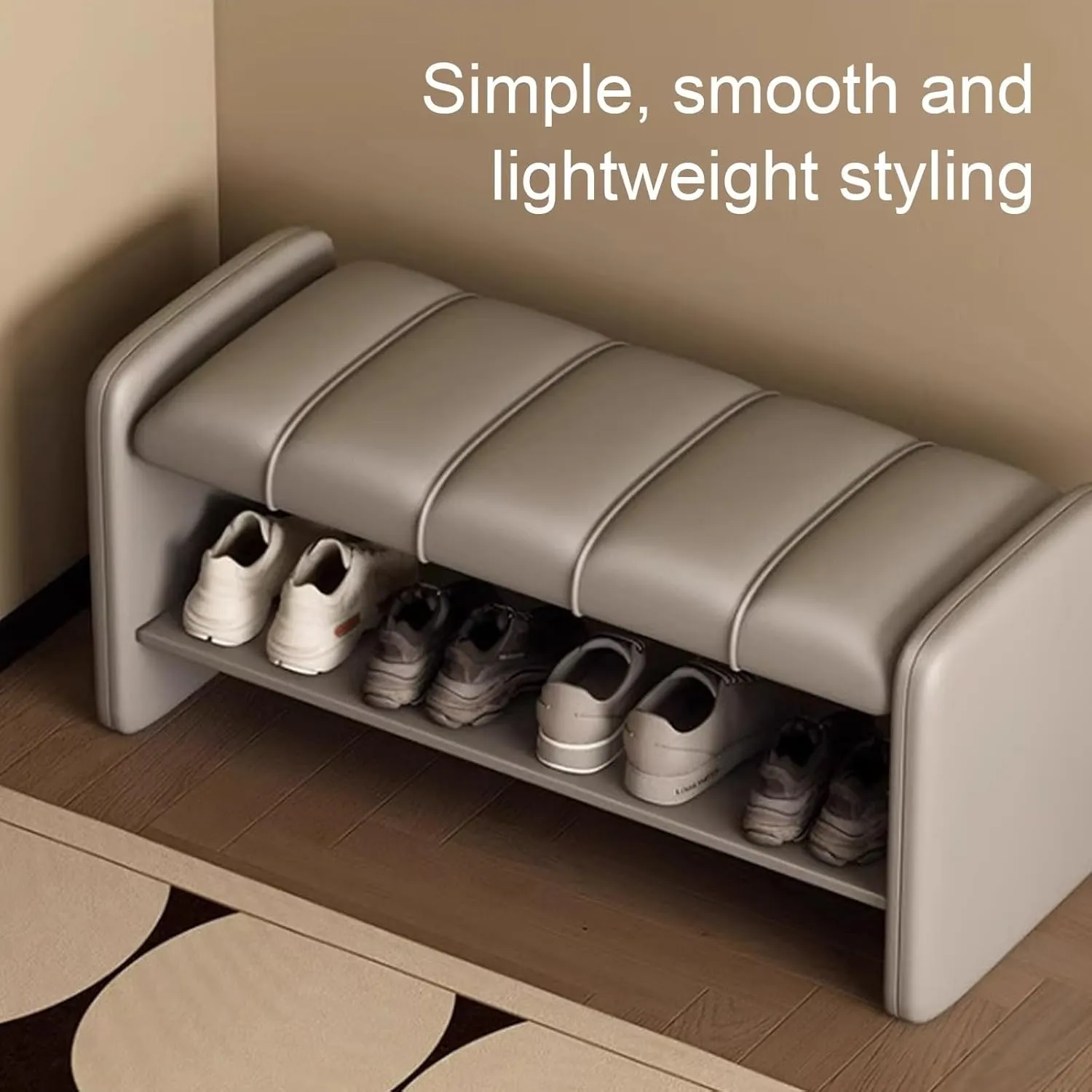 Shoe Organizer for Entryway Shoe Storage Bench 2 Tier Sturdy Shoe Bench Shoe Bench with Cushion Wear Resistants Shoe Rack Benchs for Living Room Room Hallway,Ideal for Living Room