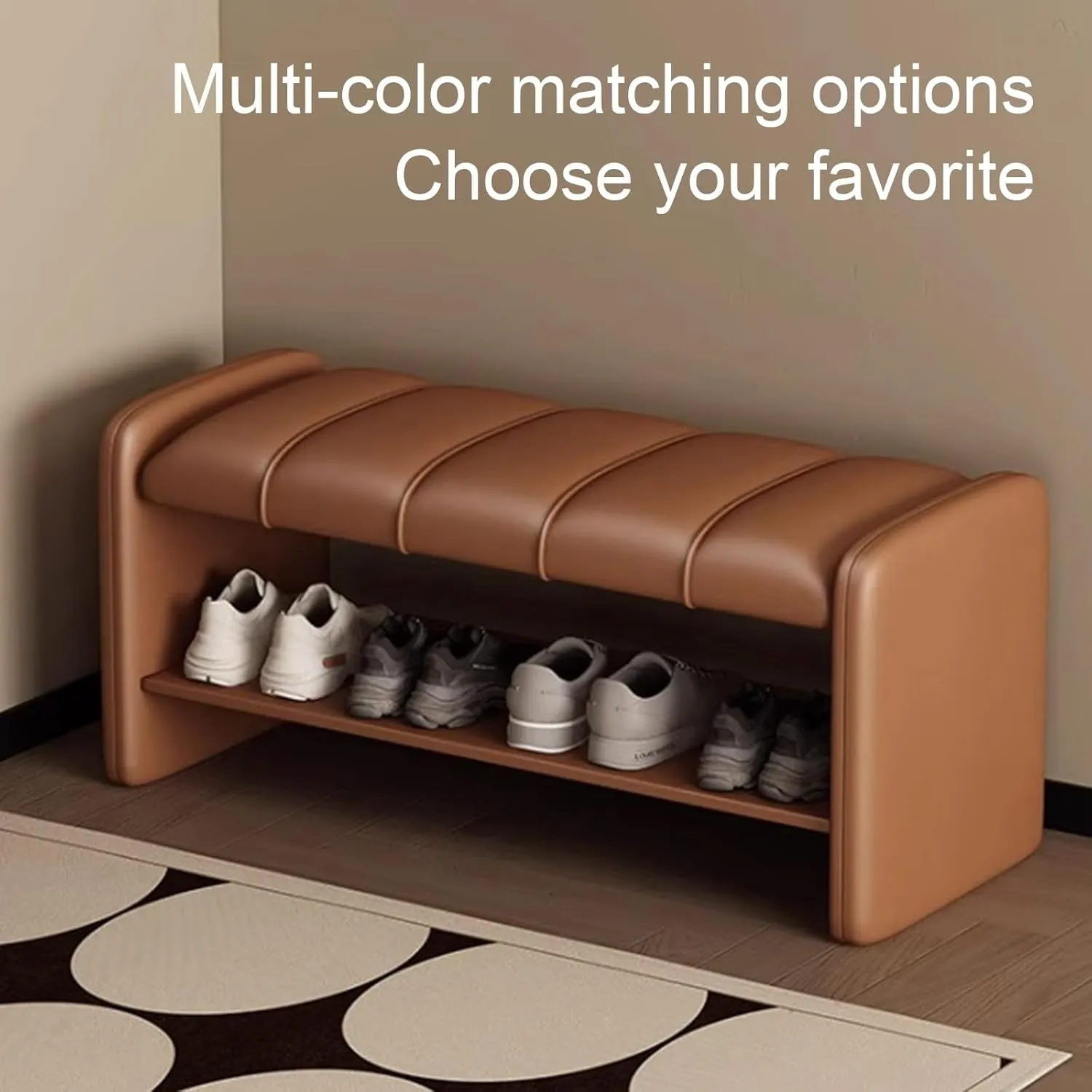 Shoe Organizer for Entryway Shoe Storage Bench 2 Tier Sturdy Shoe Bench Shoe Bench with Cushion Wear Resistants Shoe Rack Benchs for Living Room Room Hallway,Ideal for Living Room