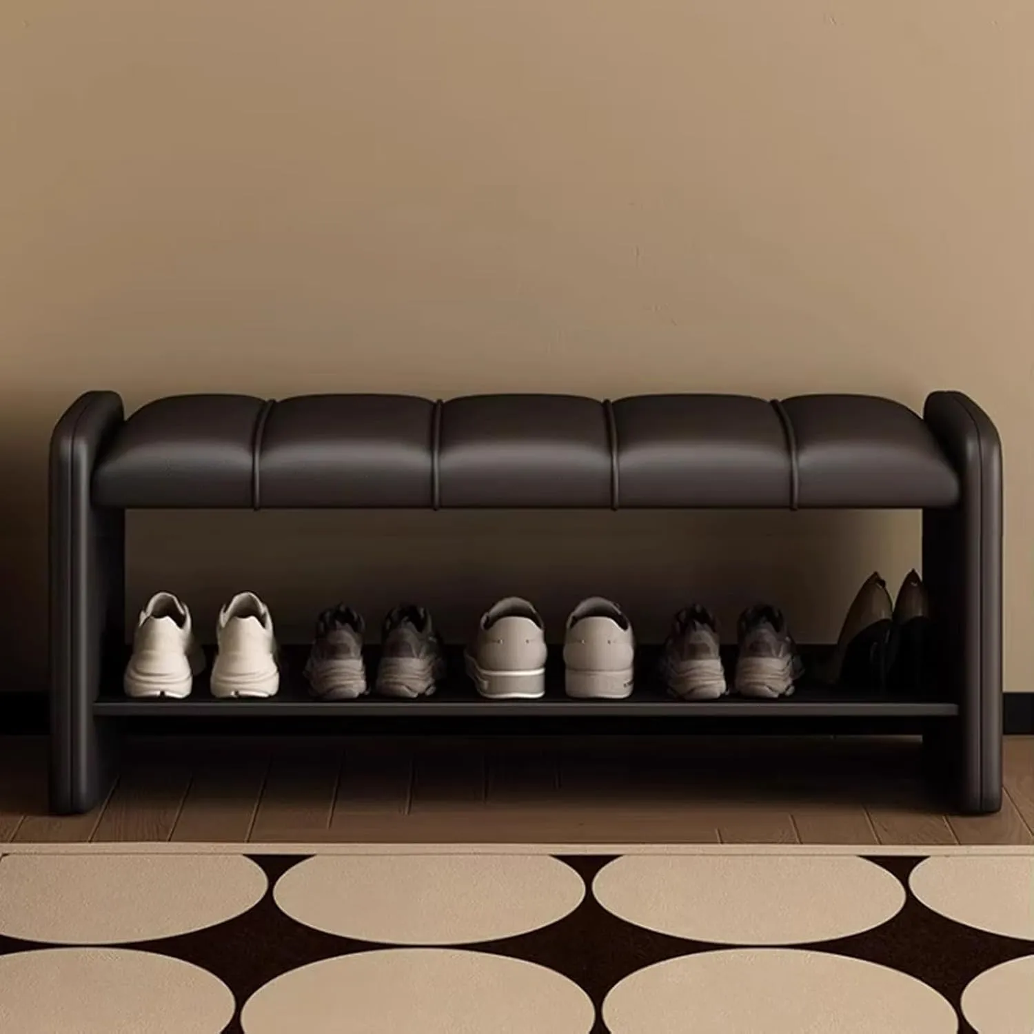Shoe Organizer for Entryway Shoe Storage Bench 2 Tier Sturdy Shoe Bench Shoe Bench with Cushion Wear Resistants Shoe Rack Benchs for Living Room Room Hallway,Ideal for Living Room