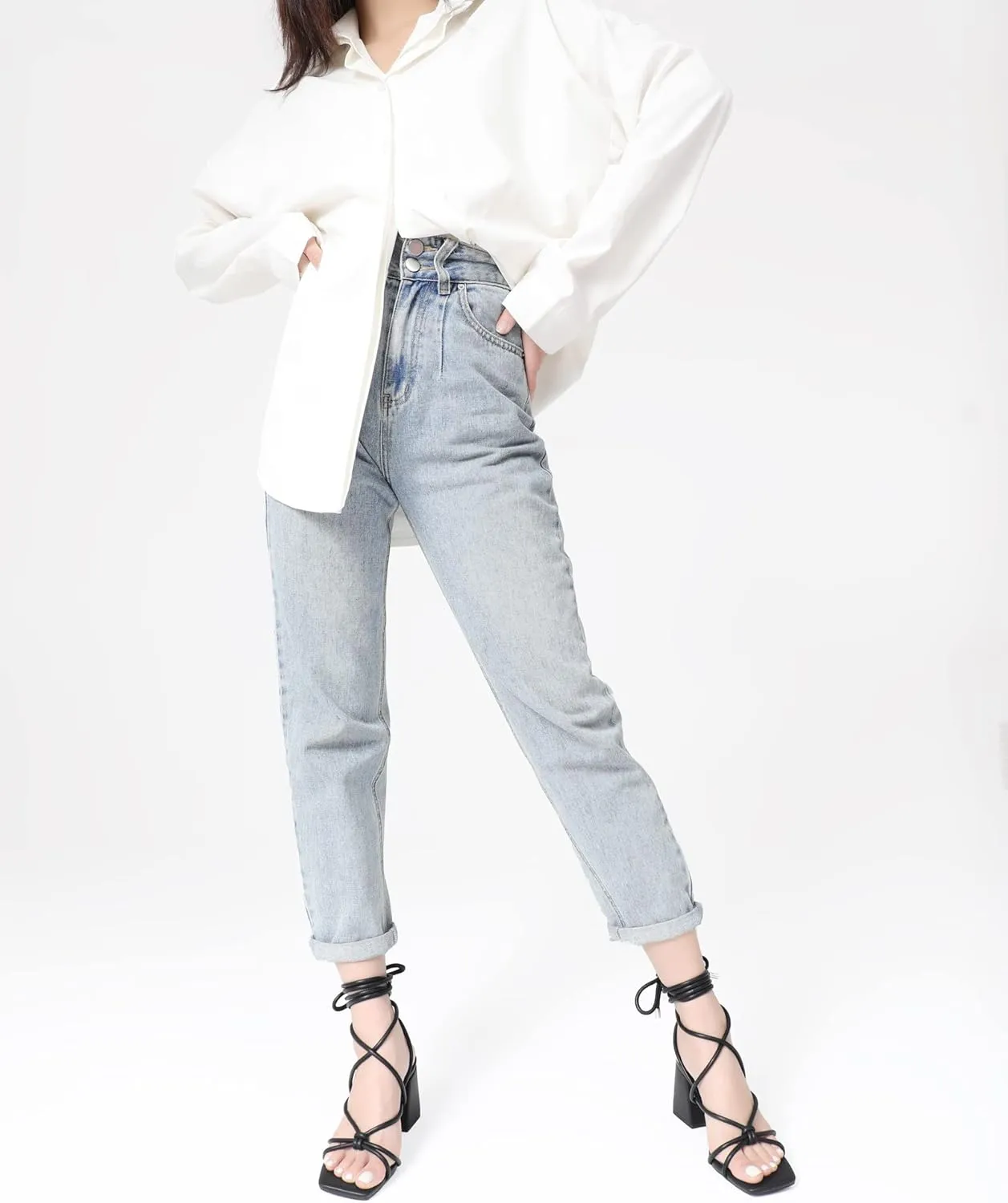 Shoe'N Tale Lace Up Heels for Women Ankle Strappy Gladiator High Heeled Sandals Chunky Block Heel Square Open Toe Criss Cross Dress Shoes