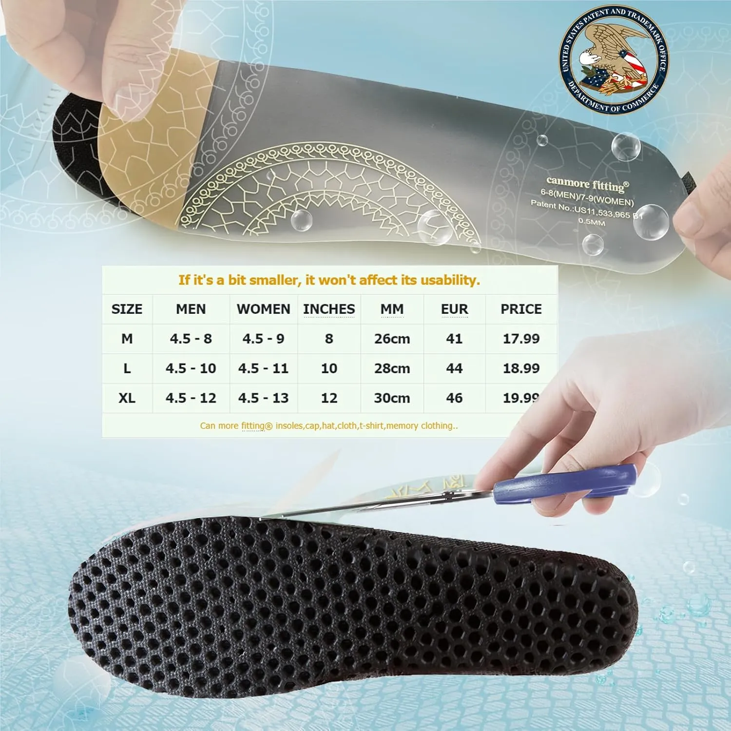 Silicone Self-Adhesive Insoles Sticker for Sneakers 0.5MM Relieve Plantar Fasciitis Keep Shoes Dry Comfortable,Anti Odor,Resistant(Size:M:4.5-10/W:9-12/<44/<28CM/Transparent-1pair)