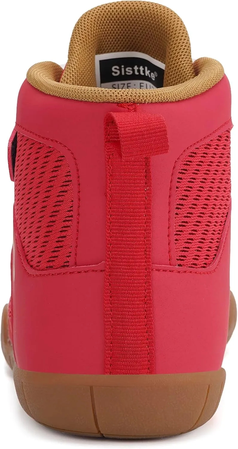Sisttke Kids Wrestling Shoes Boys Girls Boxing Shoes Fitness Sneakers Zero Drop Sole
