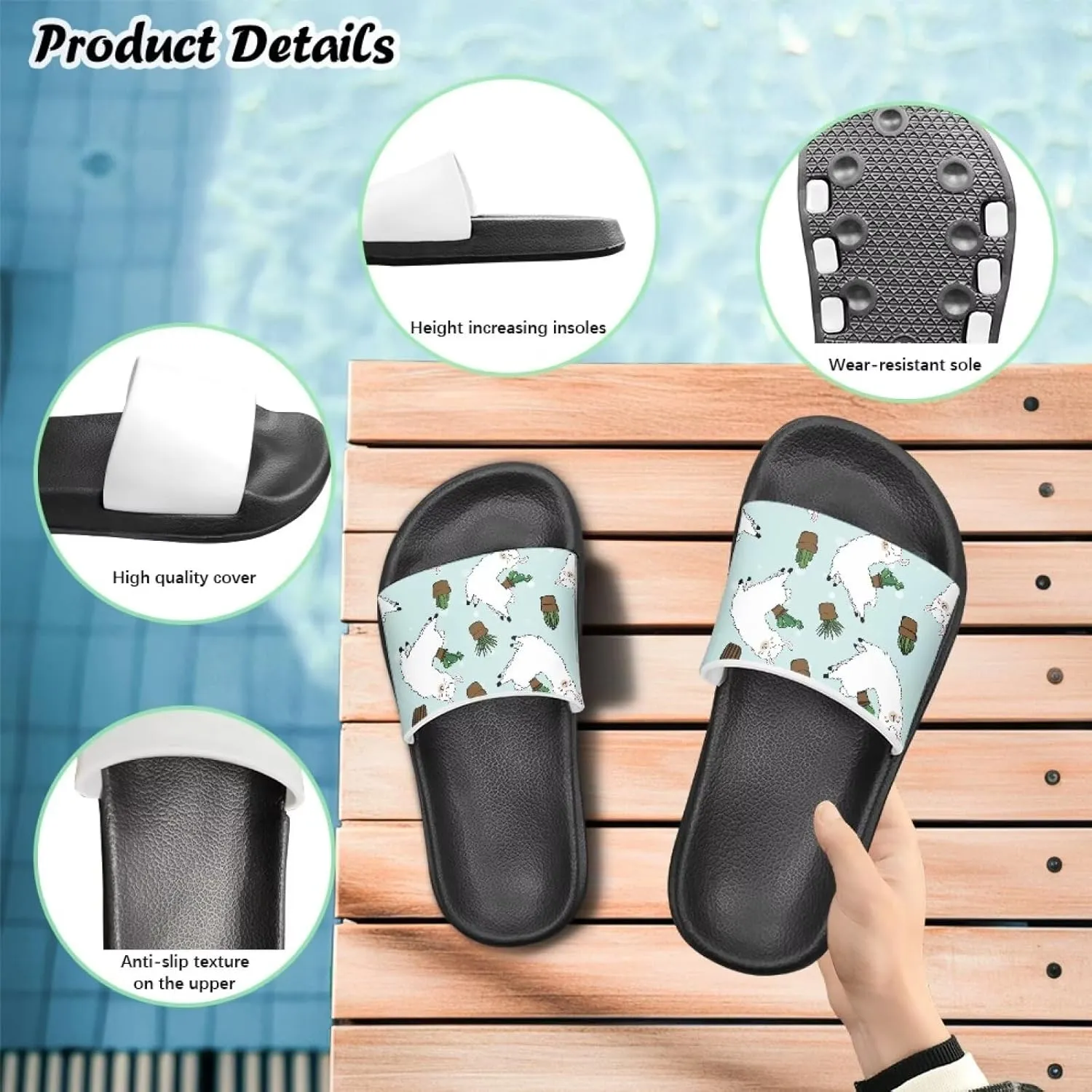 Slides for Girls - Comfortable Slip-On Kids Sandals, Slides for Indoor and Outdoor The Beach and Pool