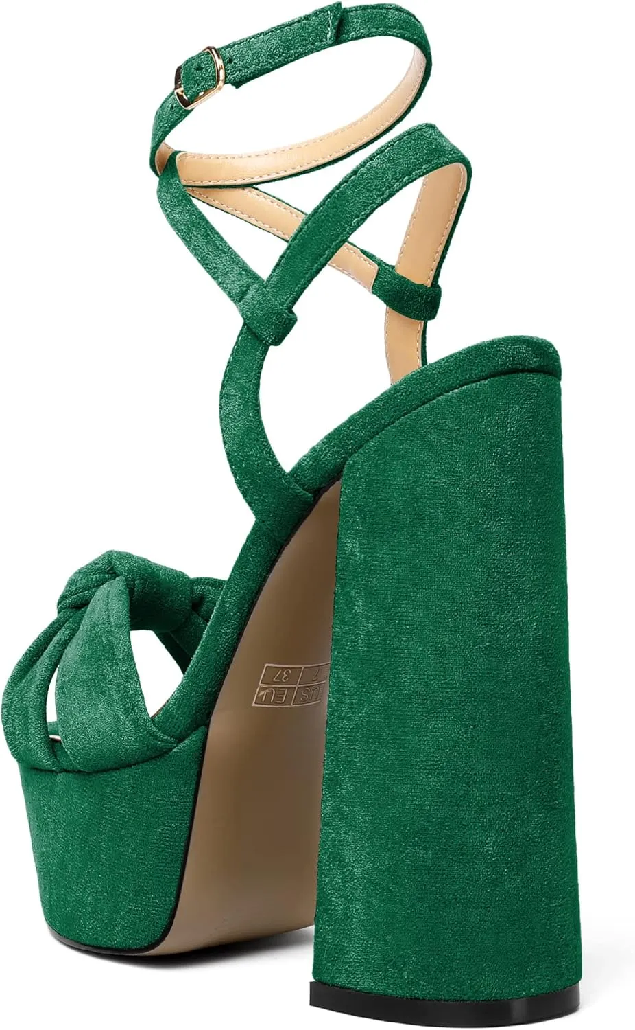 Soireelady Women's Platform Sandals Chunky High Heels Open Toe Crisscross Strap Heeled Sandals Dressy Heels for Party Evening and Nightclub