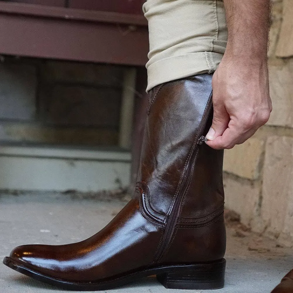 Soto Boots Men's Roper Cowboy Boots, Genuine Leather Men's Cowboy Boots, Western Boots For Men H4003