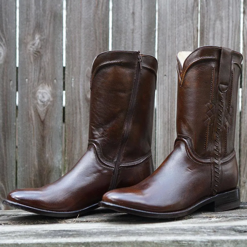 Soto Boots Men's Roper Cowboy Boots, Genuine Leather Men's Cowboy Boots, Western Boots For Men H4003