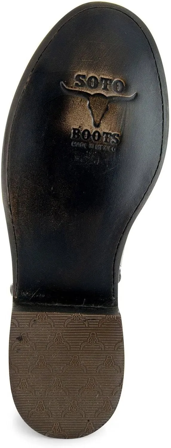 Soto Boots Men's Roper Cowboy Boots, Genuine Leather Men's Cowboy Boots, Western Boots For Men H4003