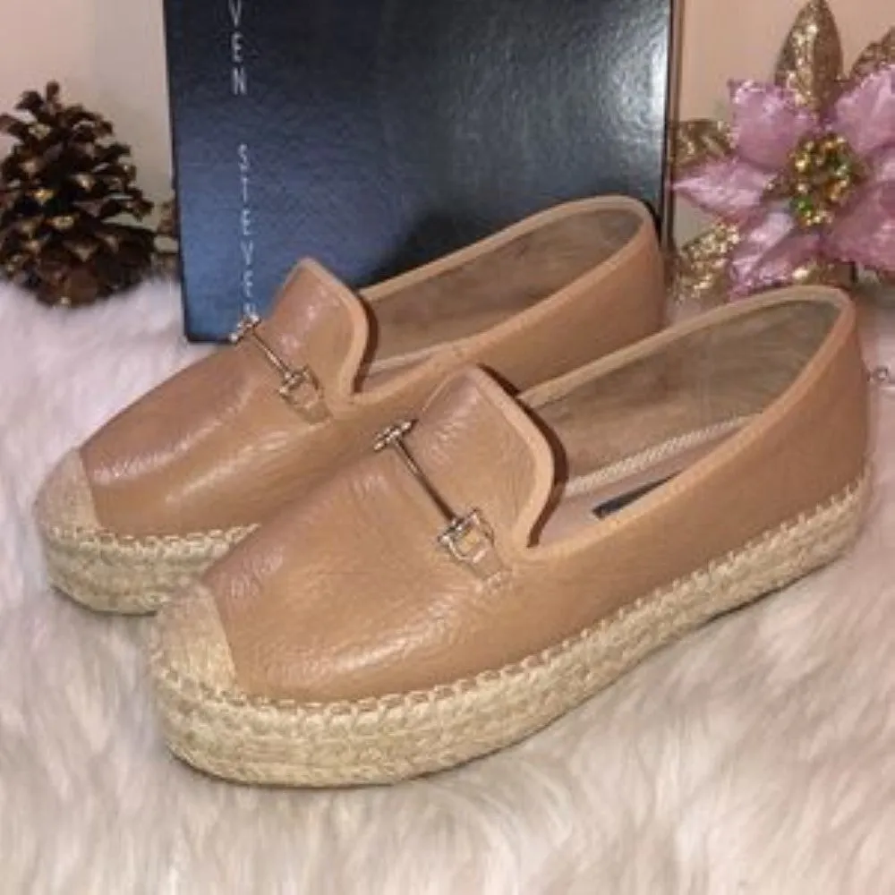 STEVEN NEW YORK Ellaine Natural Leather Platform Espadrile 5.5