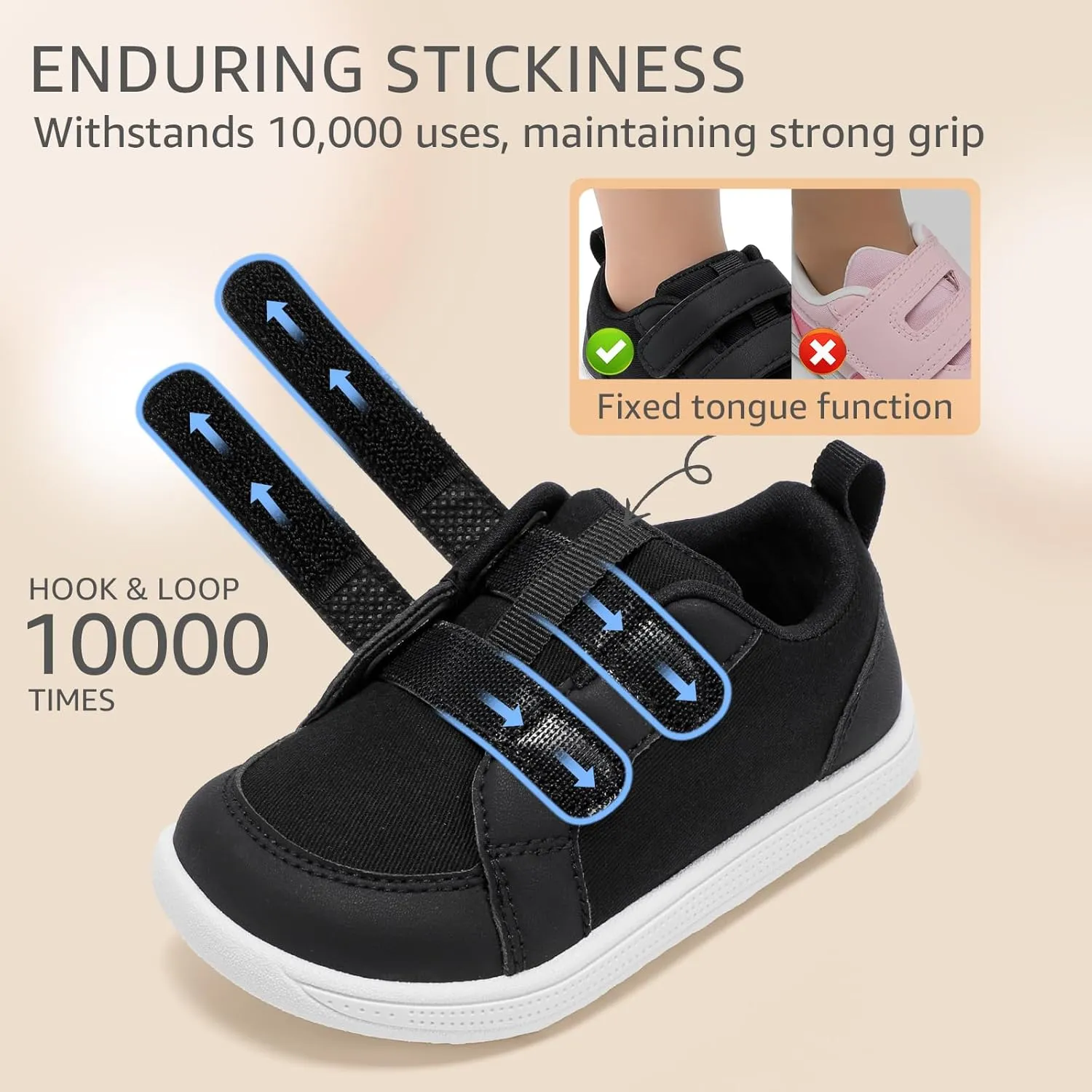 STQ Toddler Wide Toe Box Barefoot Shoes Girls Boys Sneakers Kids Tennis Shoes Lightweight Non-Slip Zero Drop First Walking Shoe Comfort Outdoor Activities School