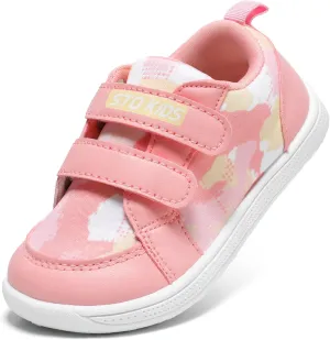 STQ Toddler Wide Toe Box Barefoot Shoes Girls Boys Sneakers Kids Tennis Shoes Lightweight Non-Slip Zero Drop First Walking Shoe Comfort Outdoor Activities School
