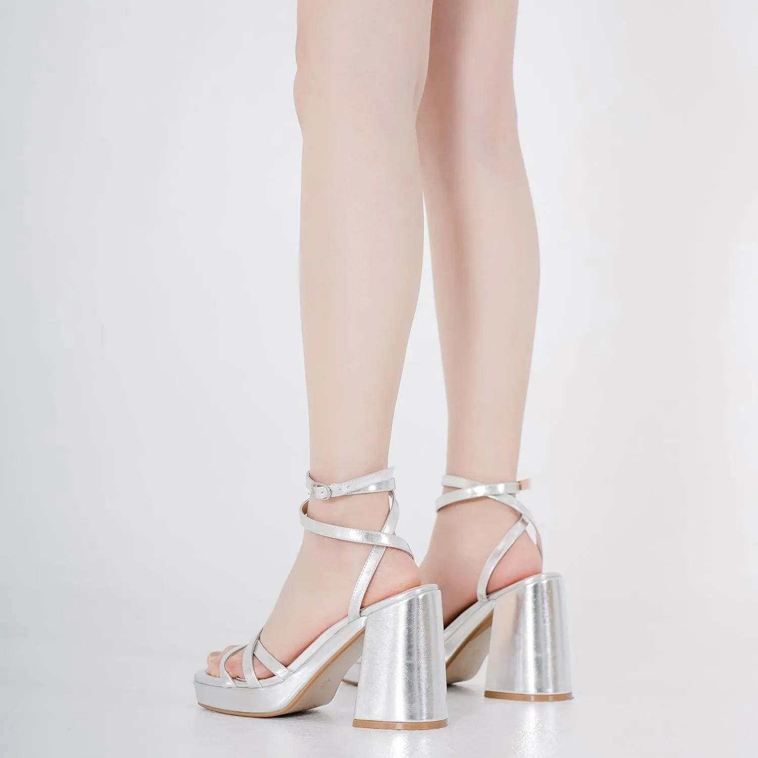 Strappy Platform Heels for Women Heeled Sandals with Lace Up Ankle Strap Square Open Toe Block Heels for Wedding Work Party Prom Dress