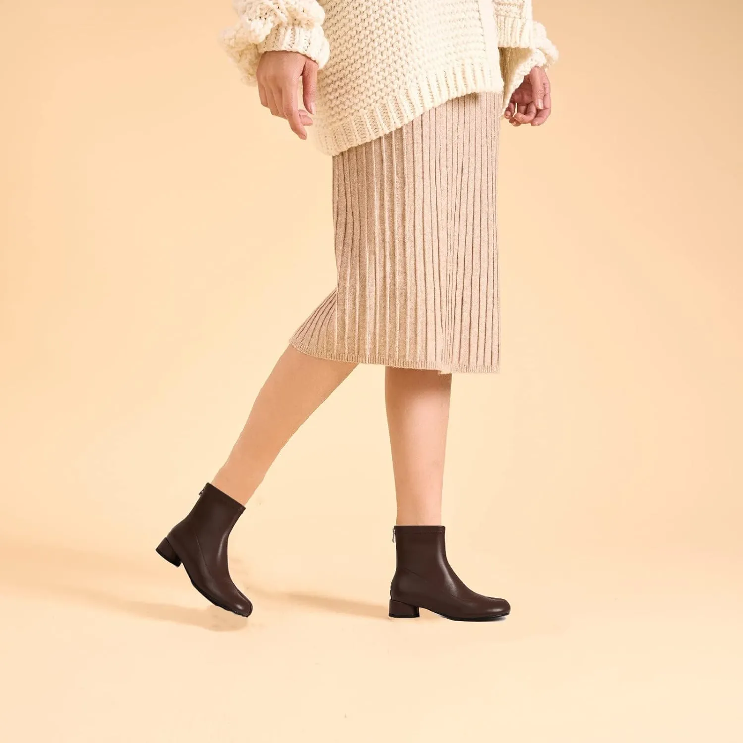 Tabi Boots Split Toe Ankle Boots for Women Japanese Ninja Shoes Low Heel Block Heels Booties Artificial Leather Boots