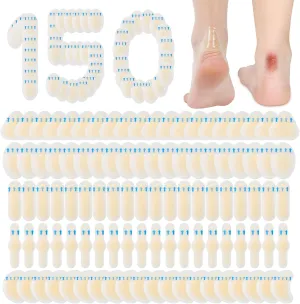 Tarpop 150 Pcs Seal Adhesive Bandages for Heel Blisters, Waterproof Hydrocolloid Pads Guard Gel Cushions Protection Patches for Heel Finger Toe Blister Prevention Patches(Stylish)