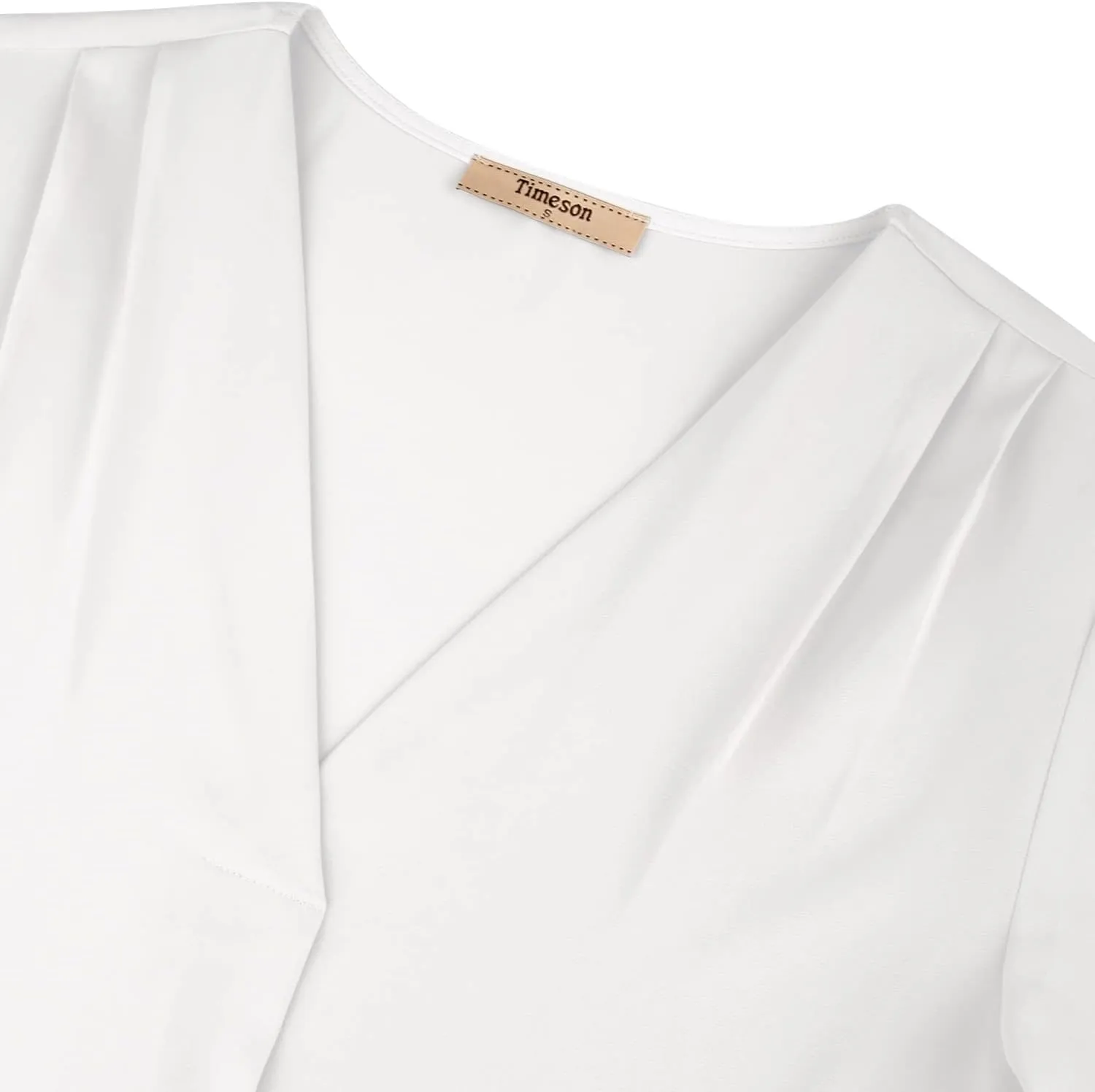 Timeson Women's V Neck Chiffon Blouse Ruffle Sleeve Ladies Work Shirts