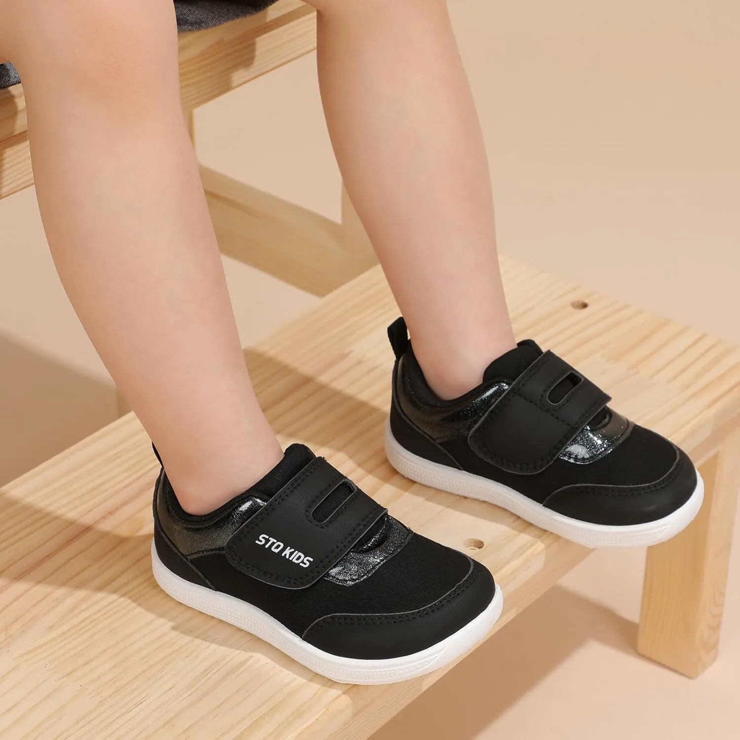 Toddler Wide Toe Box Barefoot Shoes Boys Girls Zero Drop,Baby First Walking Shoes Little Kids Sneakers Non-Slip Preschool Running Tennis Canvas Casual Preschool Outdoor Activities