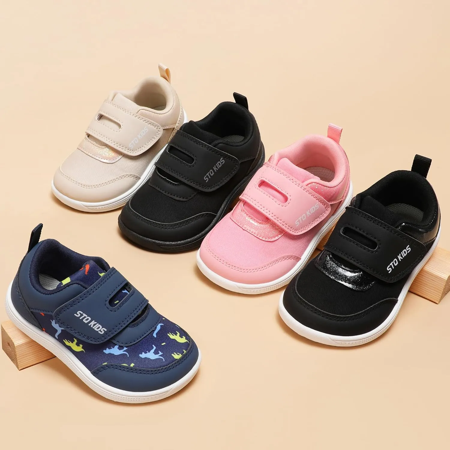 Toddler Wide Toe Box Barefoot Shoes Boys Girls Zero Drop,Baby First Walking Shoes Little Kids Sneakers Non-Slip Preschool Running Tennis Canvas Casual Preschool Outdoor Activities