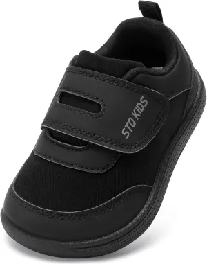 Toddler Wide Toe Box Barefoot Shoes Boys Girls Zero Drop,Baby First Walking Shoes Little Kids Sneakers Non-Slip Preschool Running Tennis Canvas Casual Preschool Outdoor Activities