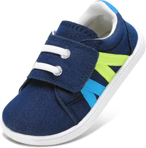 Toddler Wide Toe Box Shoes:Boys Barefoot Shoes Non-Slip Zero Drop Little Girls Slip on Sneakers,Baby First Walking Shoes Outdoor Activities