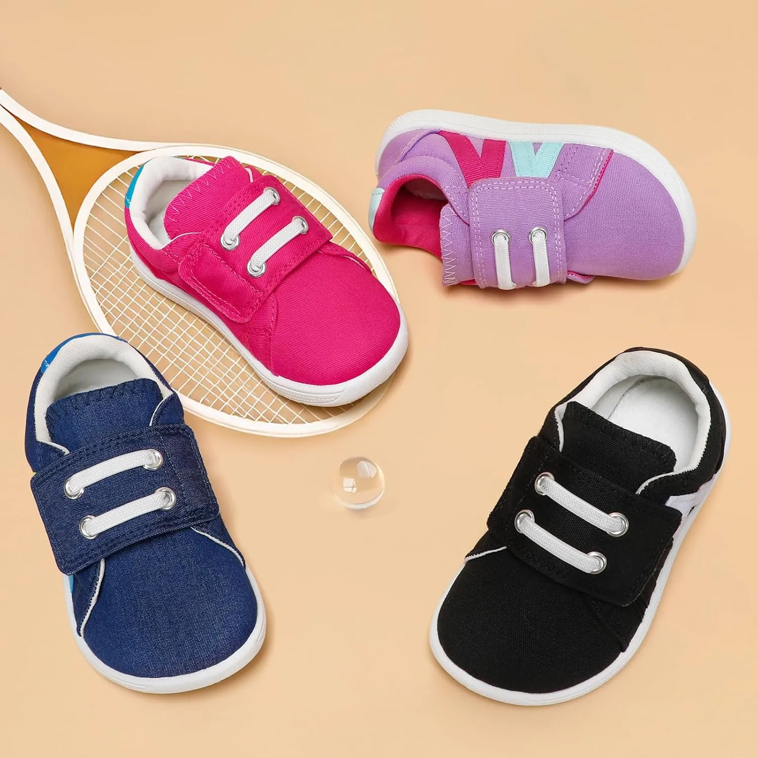 Toddler Wide Toe Box Shoes:Boys Barefoot Shoes Non-Slip Zero Drop Little Girls Slip on Sneakers,Baby First Walking Shoes Outdoor Activities