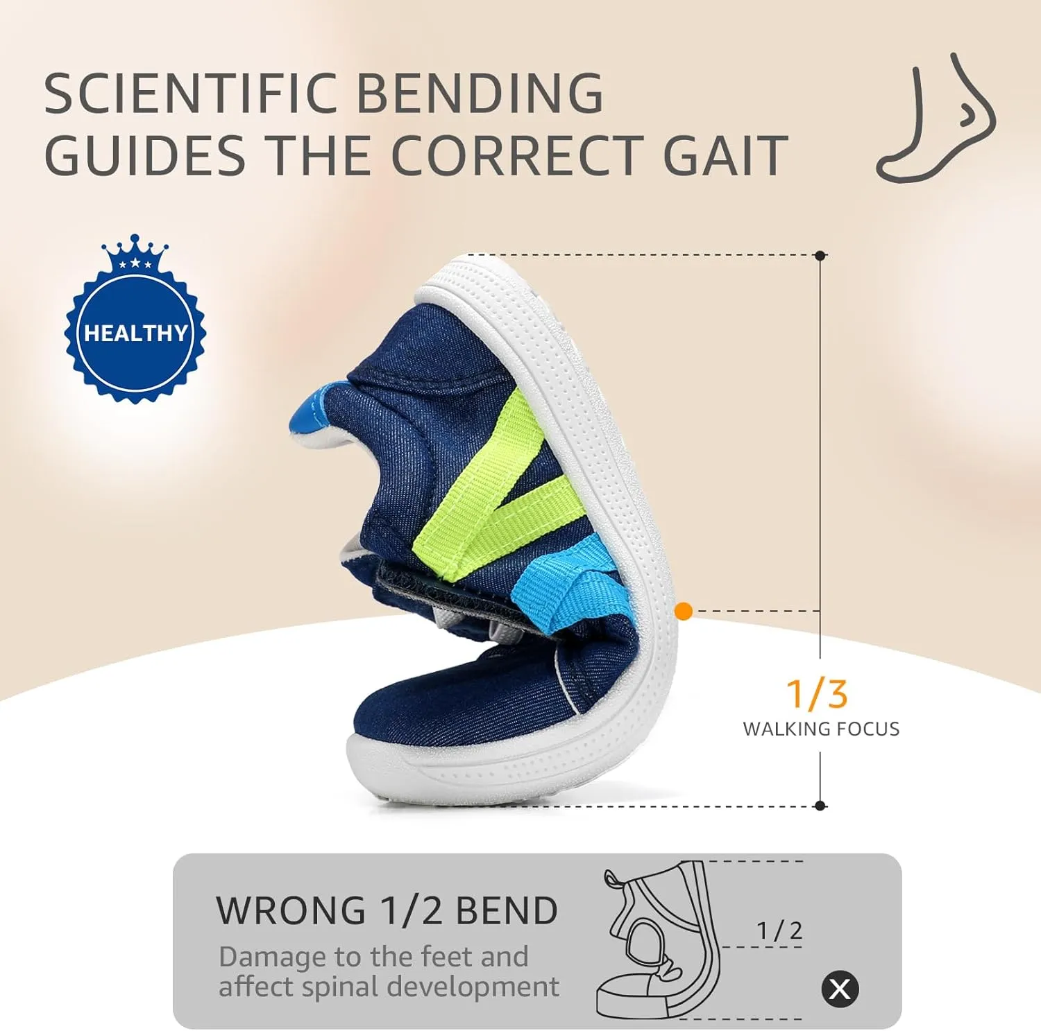 Toddler Wide Toe Box Shoes:Boys Barefoot Shoes Non-Slip Zero Drop Little Girls Slip on Sneakers,Baby First Walking Shoes Outdoor Activities