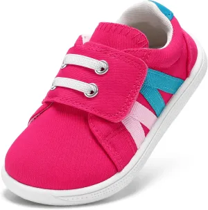 Toddler Wide Toe Box Shoes:Boys Barefoot Shoes Non-Slip Zero Drop Little Girls Slip on Sneakers,Baby First Walking Shoes Outdoor Activities