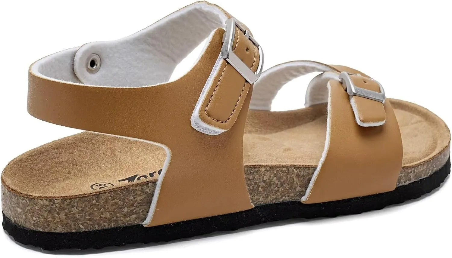 Torotto Girls Boys Sandals with Cork Footbed Adjustable Buckle Summer Slides Flip Flops Open Toes Flat for Kids Toddler