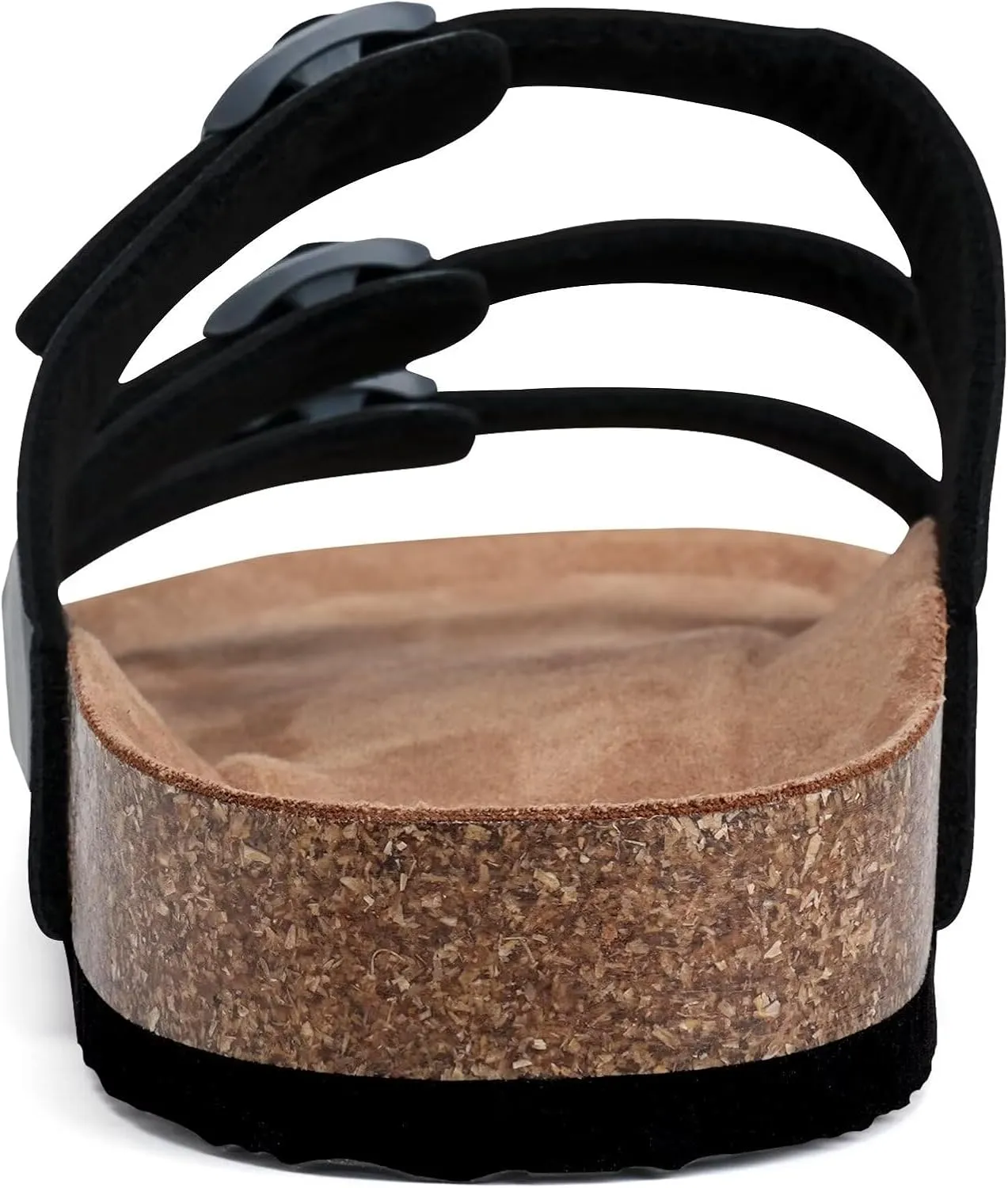 Torotto Mens Slides with Cork Footbed Open Toe Adjustable Webbing Flat Sandals for Walking | Beach | Indoor